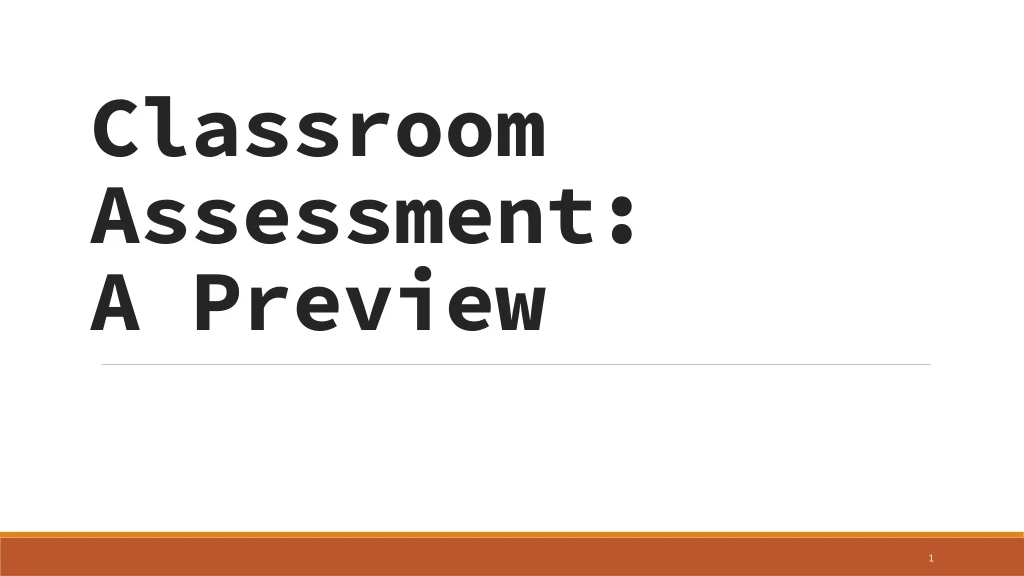 classroom assessment a preview