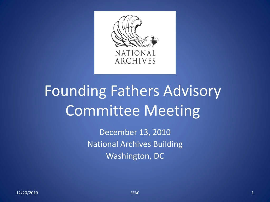 founding fathers advisory committee meeting