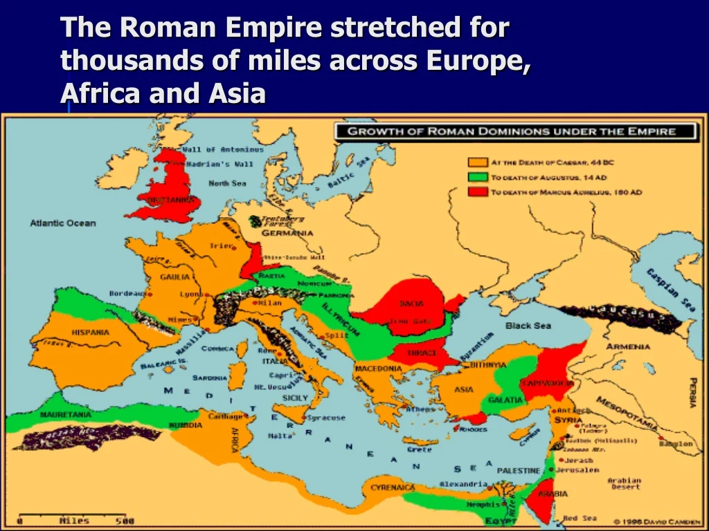 the roman empire stretched for thousands of miles across europe africa and asia
