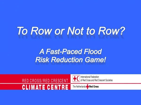 To Row or Not to Row? A Fast-Paced Flood  Risk Reduction Game!