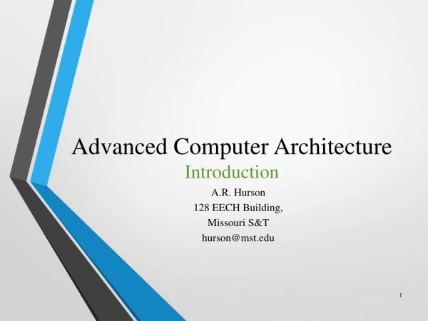 Advanced Computer Architecture Introduction