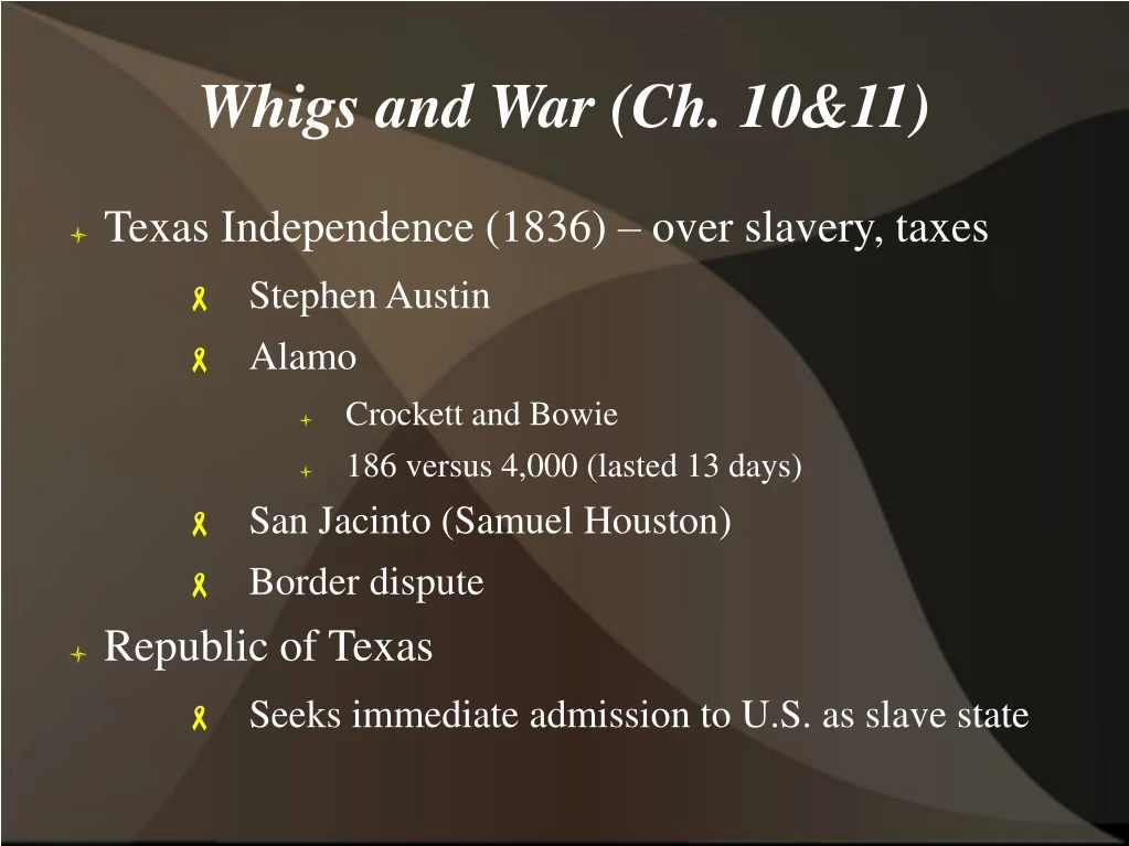 whigs and war ch 10 11