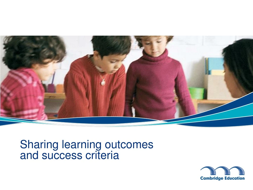 sharing learning outcomes and success criteria