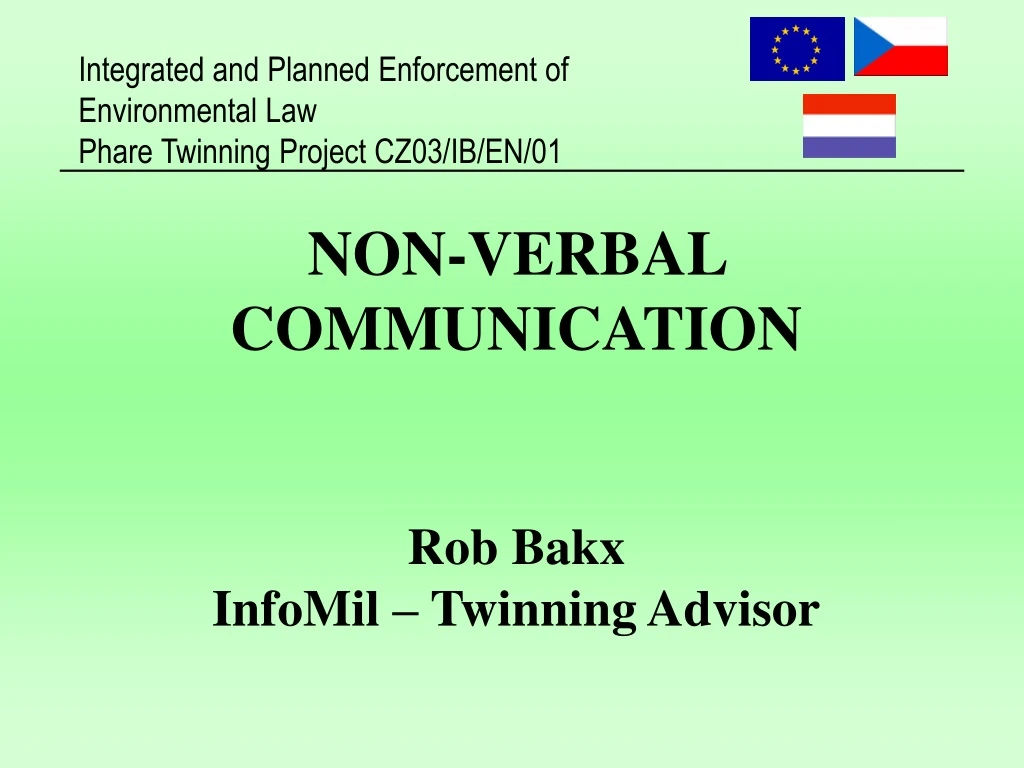 non verbal communication rob bakx infomil twinning advisor