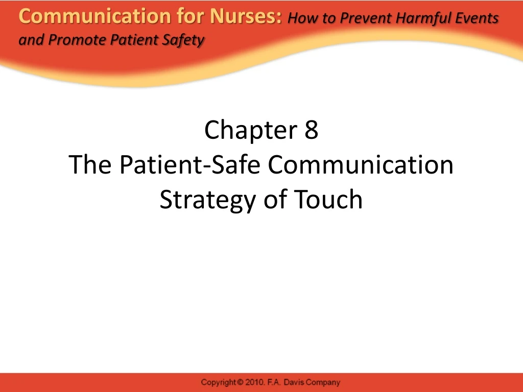 chapter 8 the patient safe communication strategy of touch
