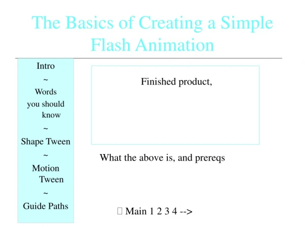 The Basics of Creating a Simple Flash Animation