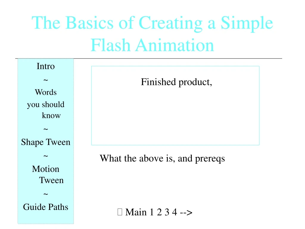 the basics of creating a simple flash animation