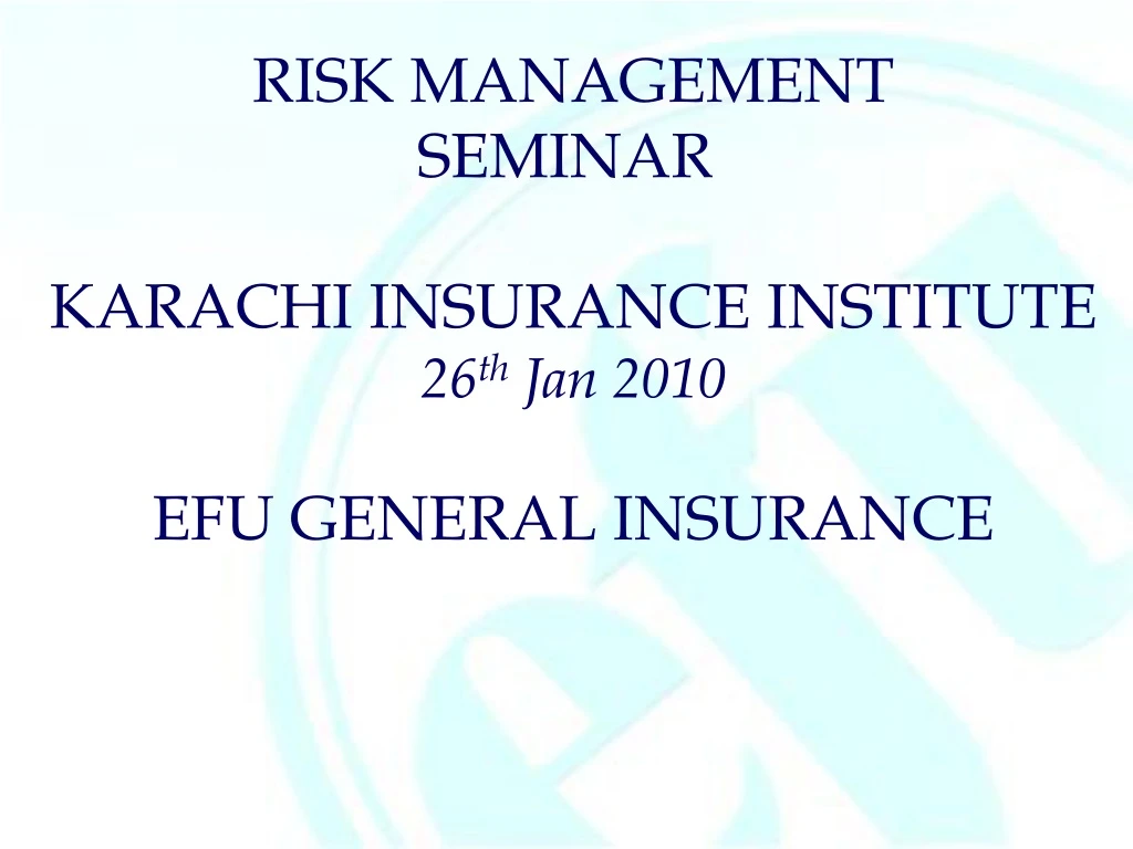 risk management seminar karachi insurance