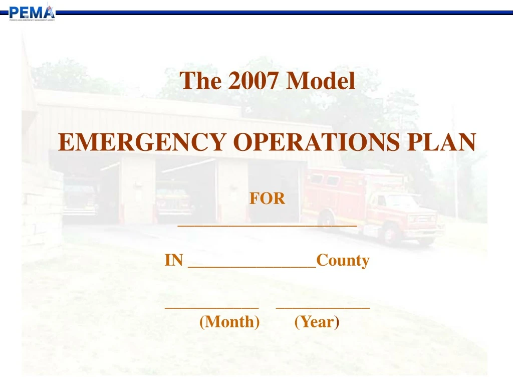 the 2007 model emergency operations plan