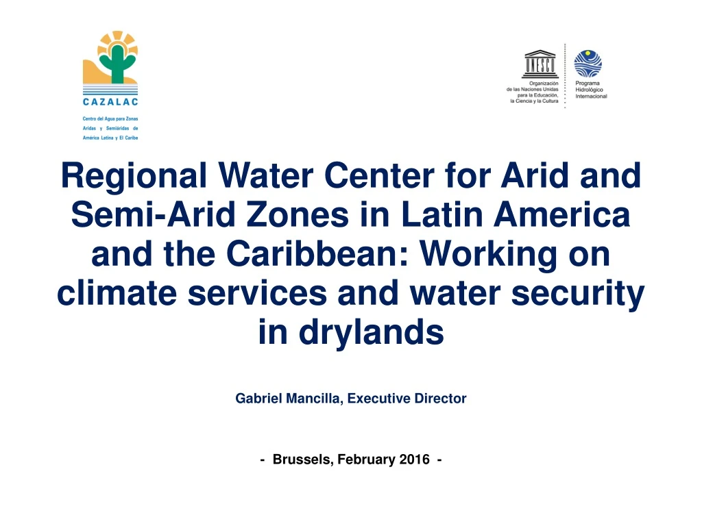 regional water center for arid and semi arid