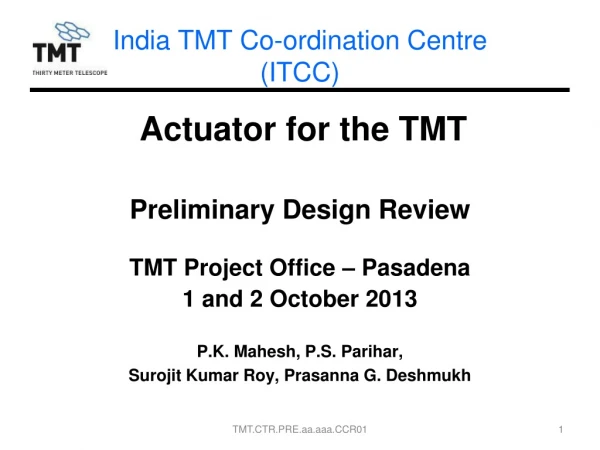 India TMT Co-ordination Centre  (ITCC)