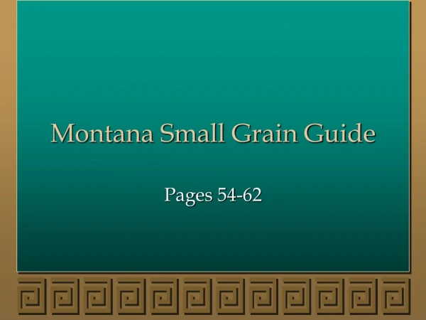 Montana Small Grain Guide