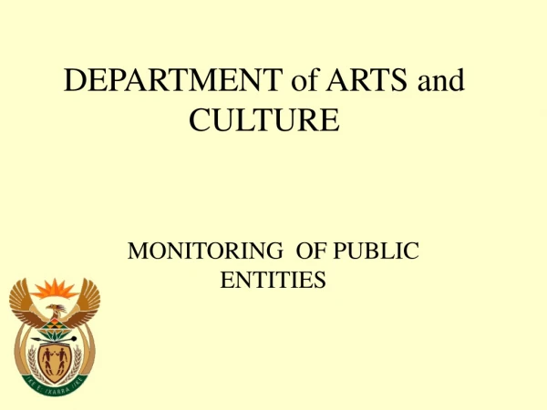 DEPARTMENT of ARTS and CULTURE