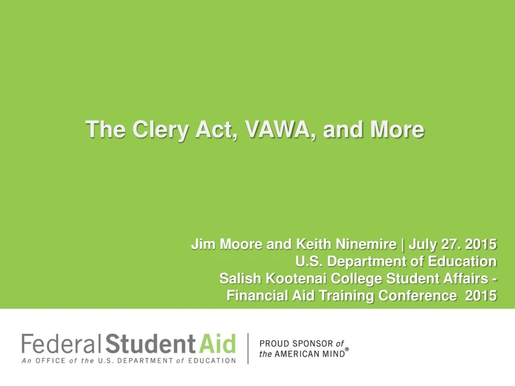 the clery act vawa and more