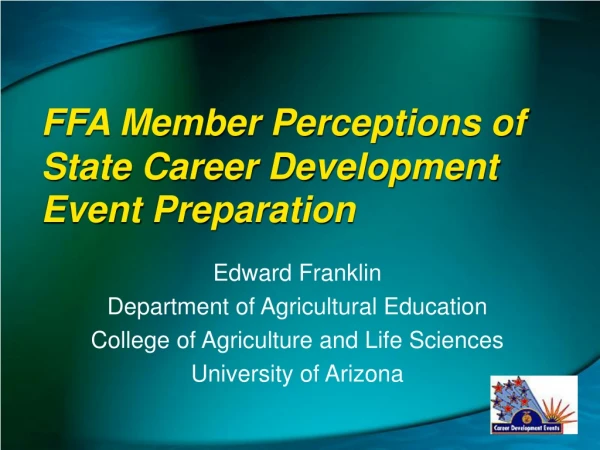 FFA Member Perceptions of State Career Development Event Preparation