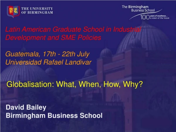 Latin American Graduate School in Industrial Development and SME Policies