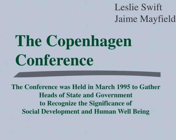 The Copenhagen Conference