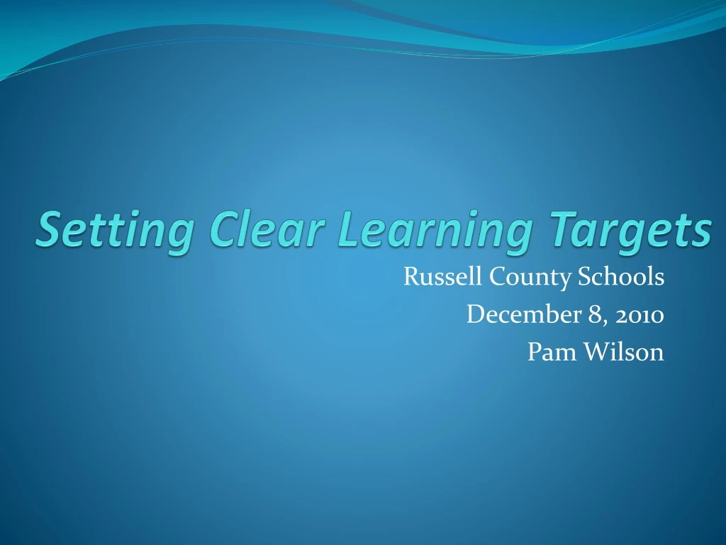 setting clear learning targets