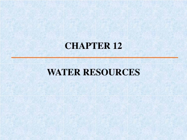 WATER RESOURCES