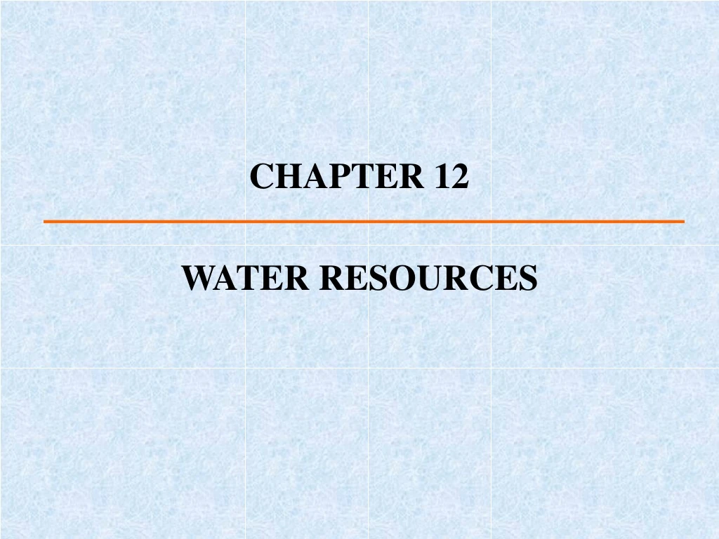 water resources