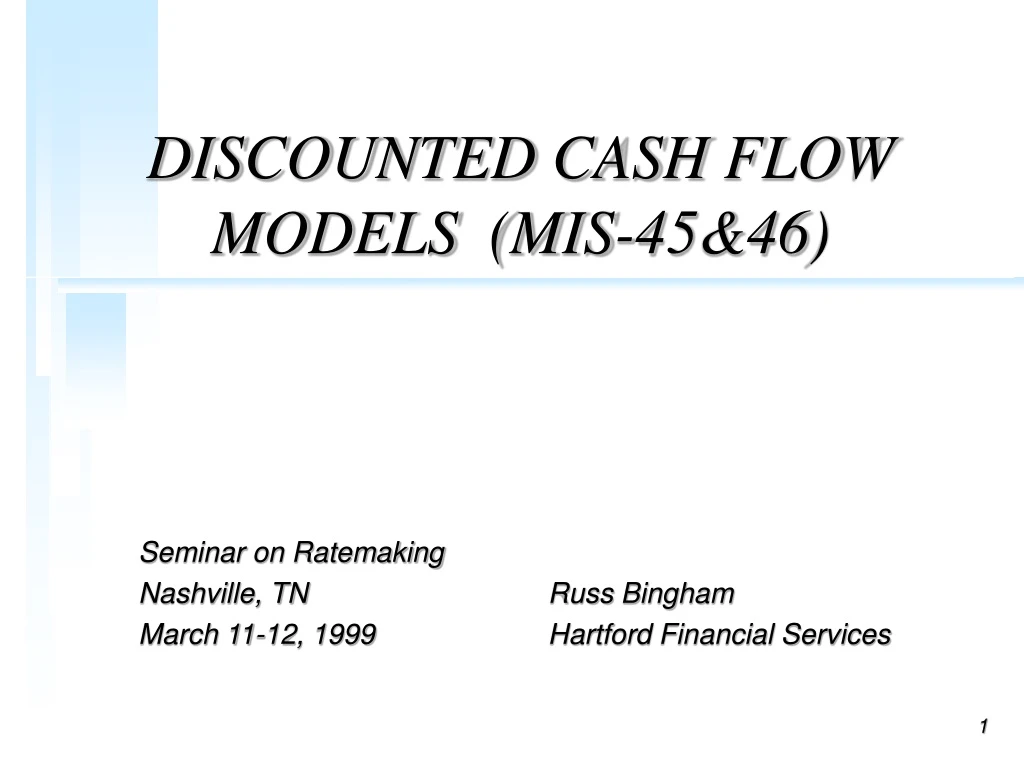 discounted cash flow models mis 45 46