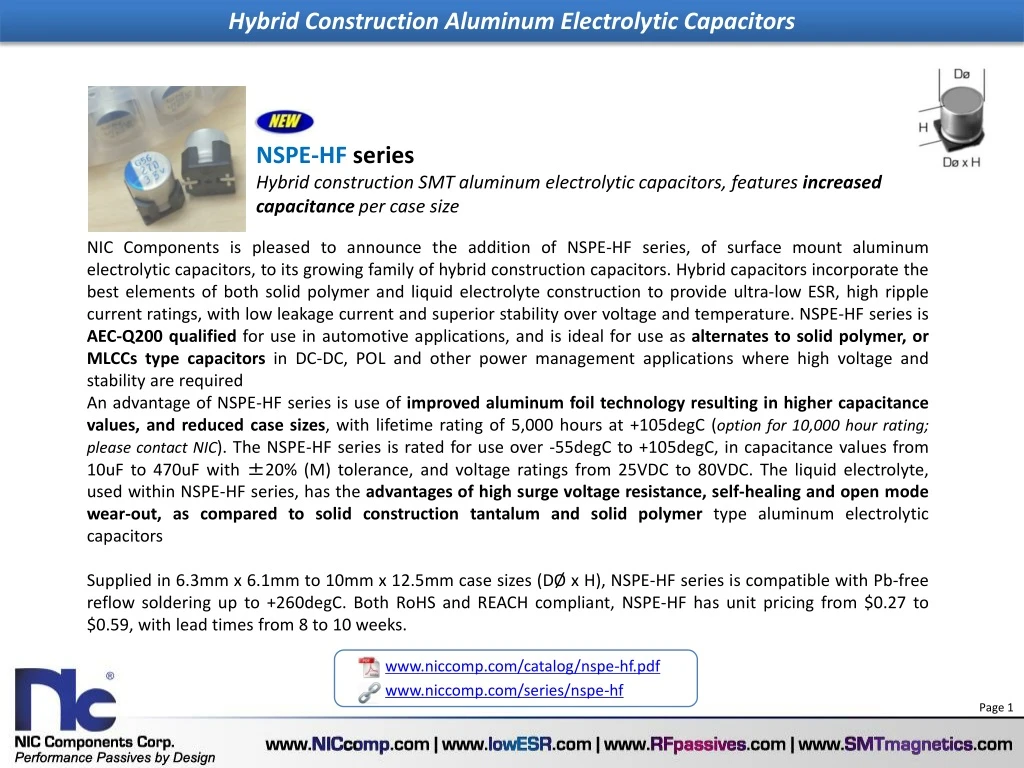 hybrid construction aluminum electrolytic