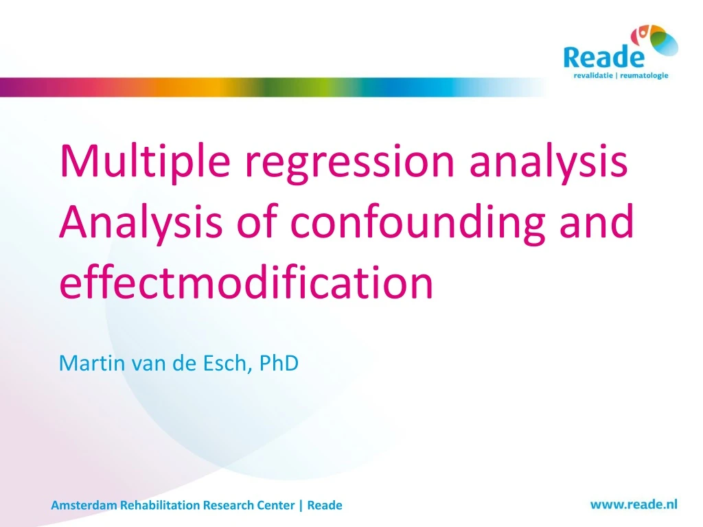 multiple regression analysis analysis of confounding and effectmodification