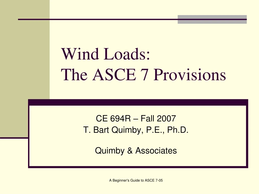 wind loads the asce 7 provisions