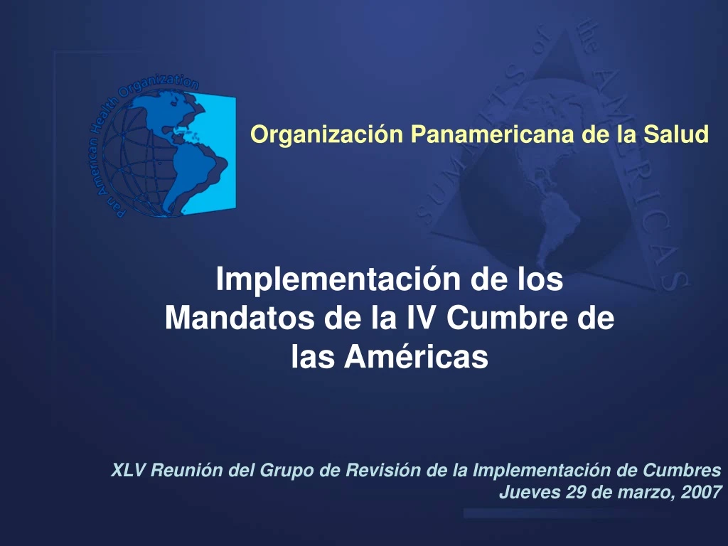 organizaci n panamericana de la salud