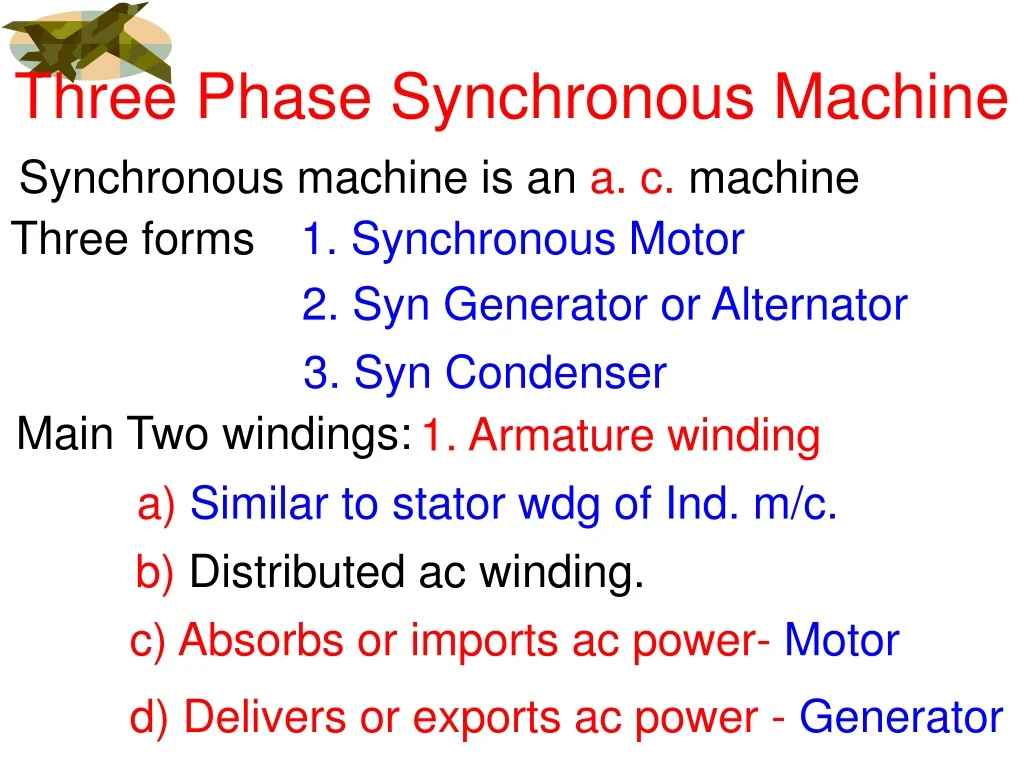 three phase synchronous machine