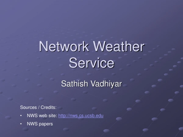 Network Weather Service