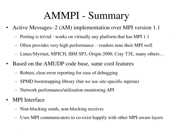 AMMPI - Summary