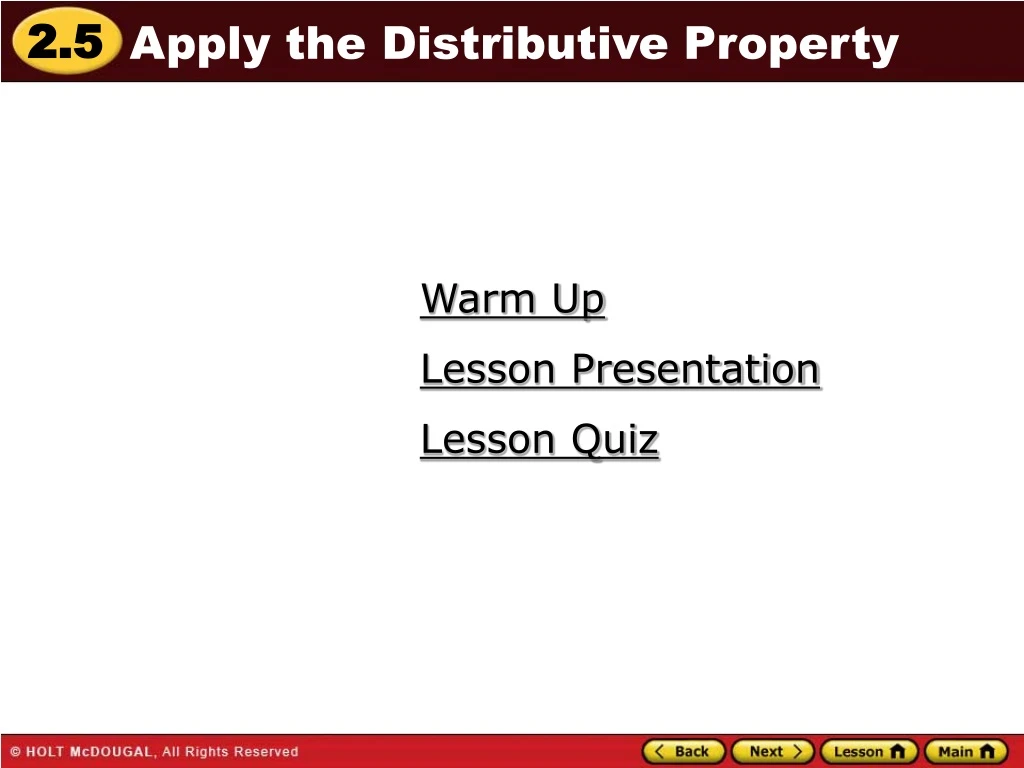 apply the distributive property