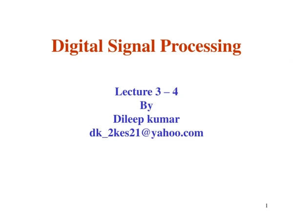 Digital Signal Processing