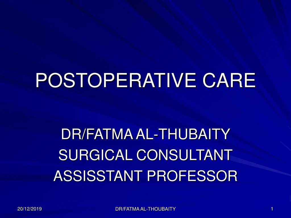 postoperative care