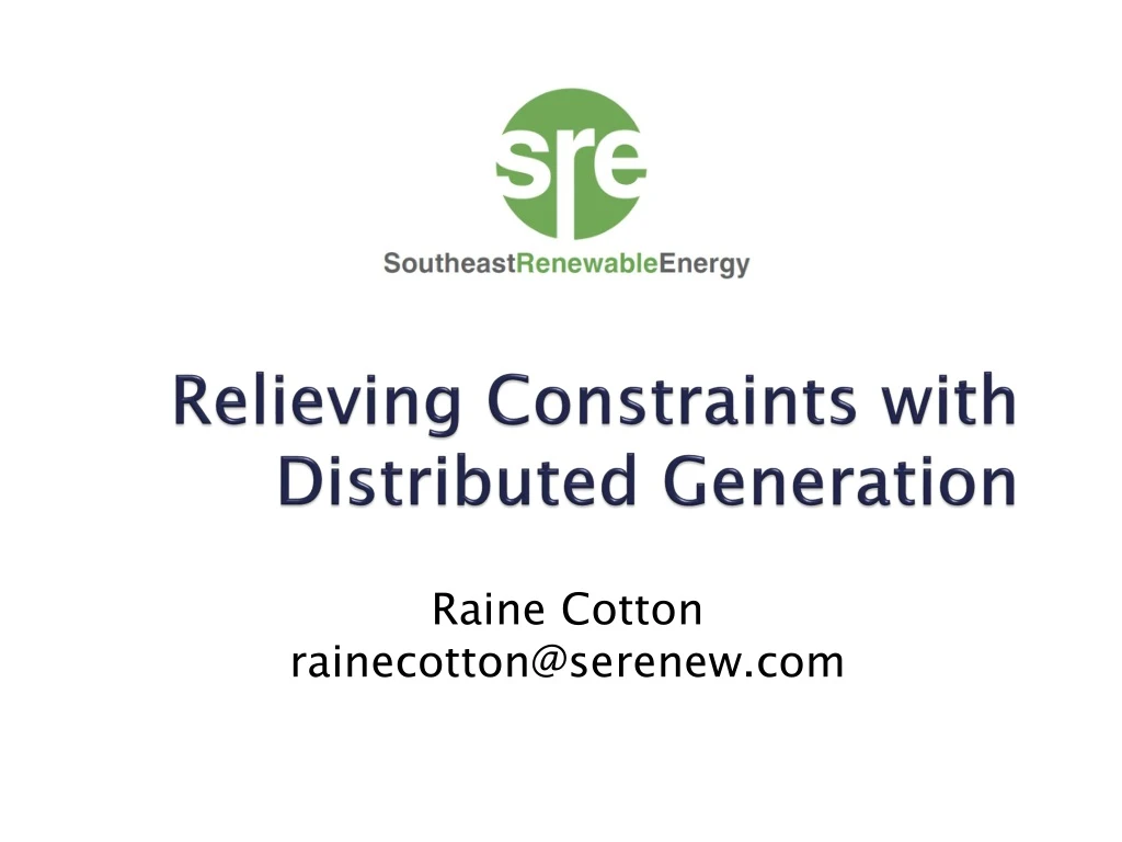 relieving constraints with distributed generation
