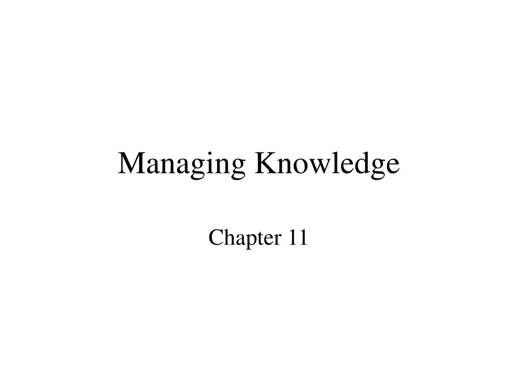 managing knowledge