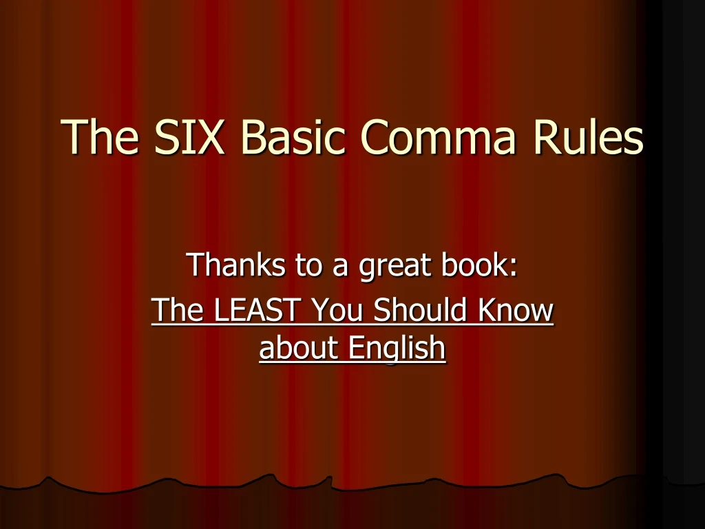 the six basic comma rules