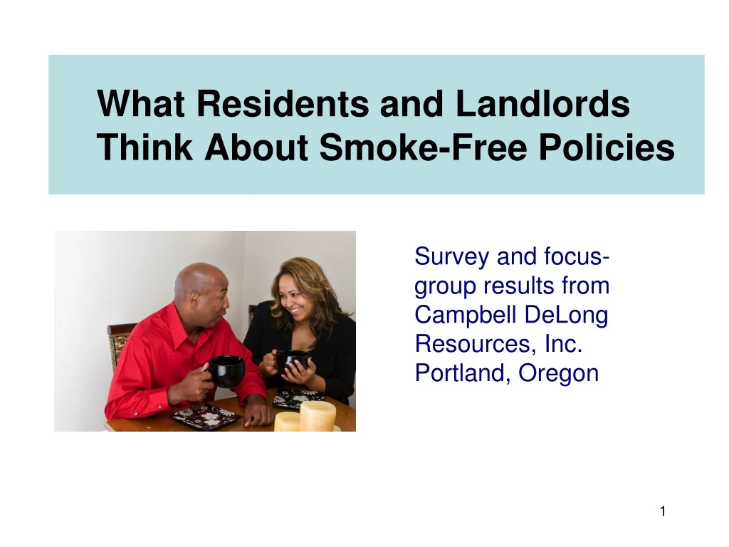 what residents and landlords think about smoke free policies