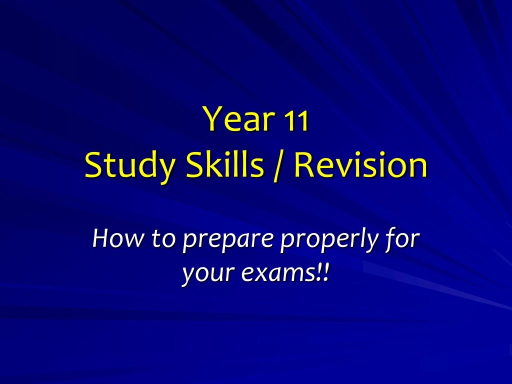 year 11 study skills revision