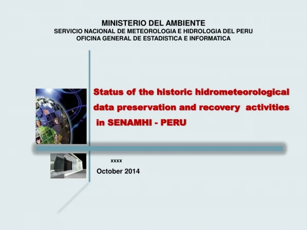 MINISTERIO DEL AMBIENTE SERVICIO NACIONAL DE METEOROLOGIA E HIDROLOGIA DEL PERU