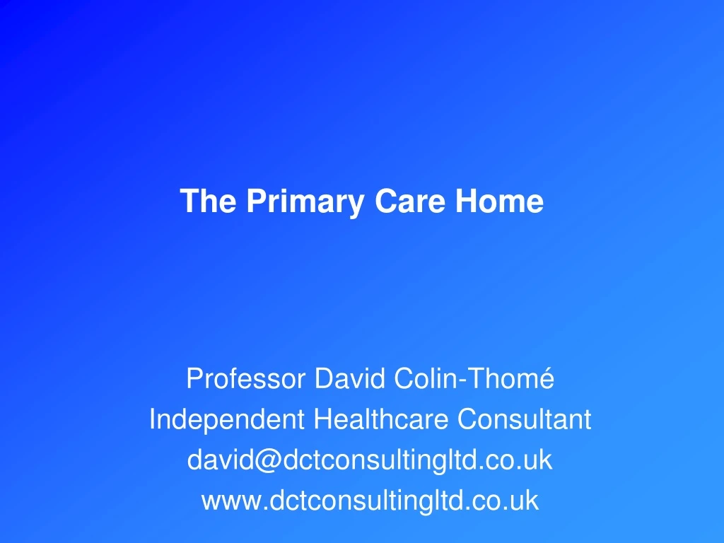 the primary care home