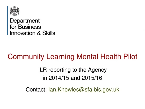 Community Learning Mental Health Pilot