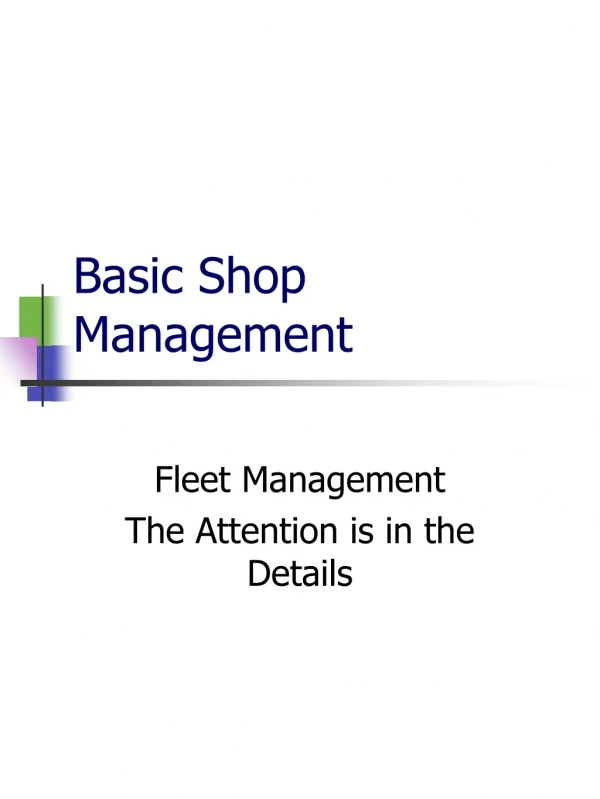 Basic Shop Management