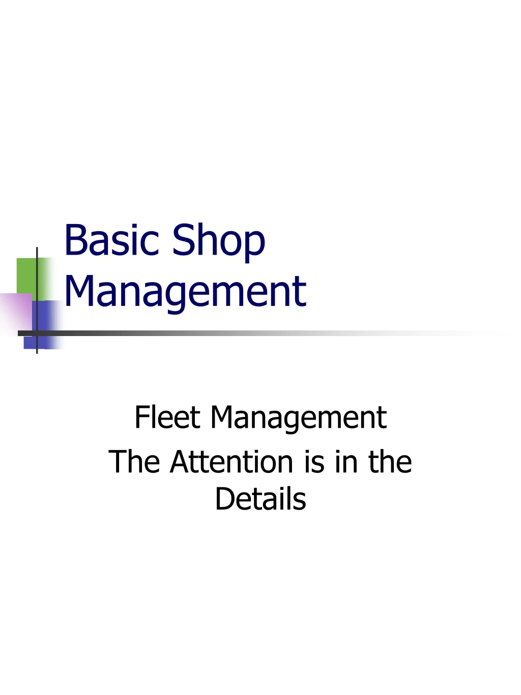 basic shop management