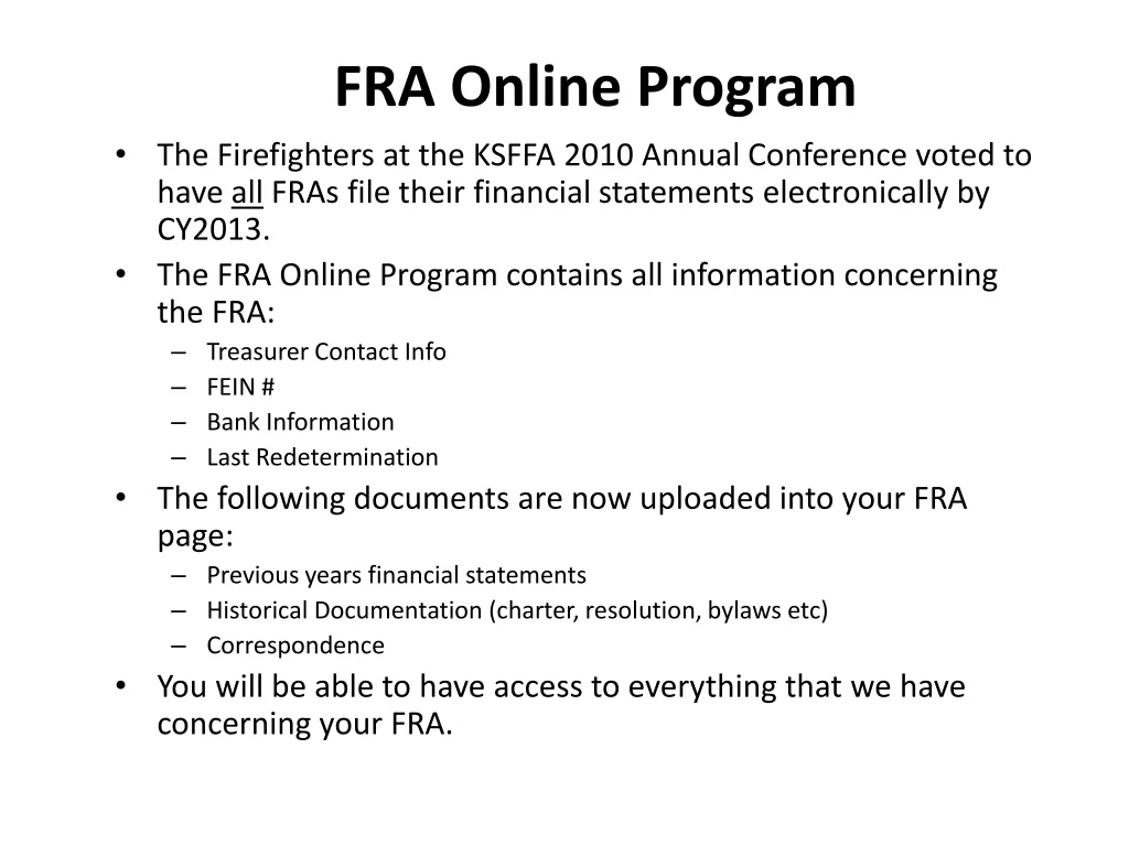 fra online program