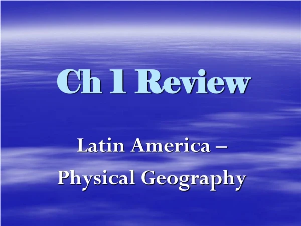 Ch 1 Review