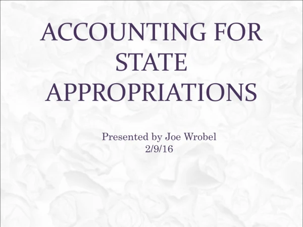 Accounting for state appropriations