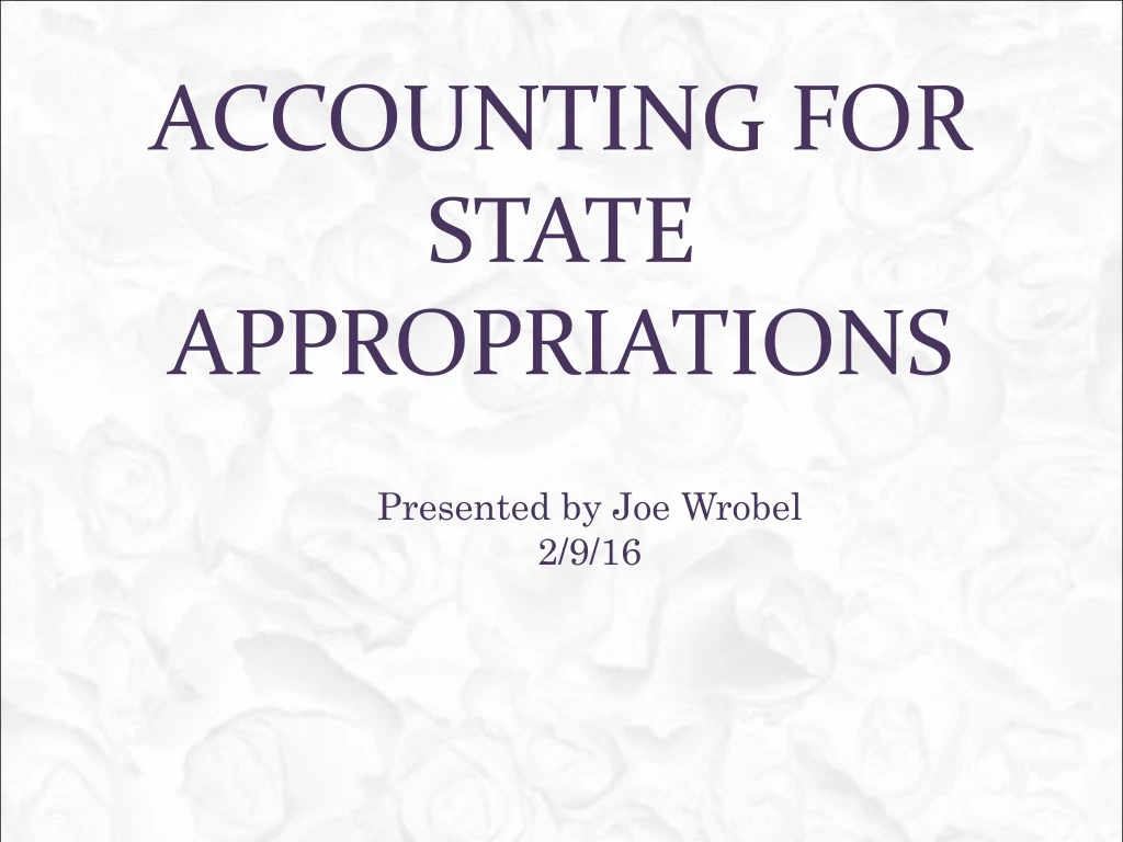 accounting for state appropriations