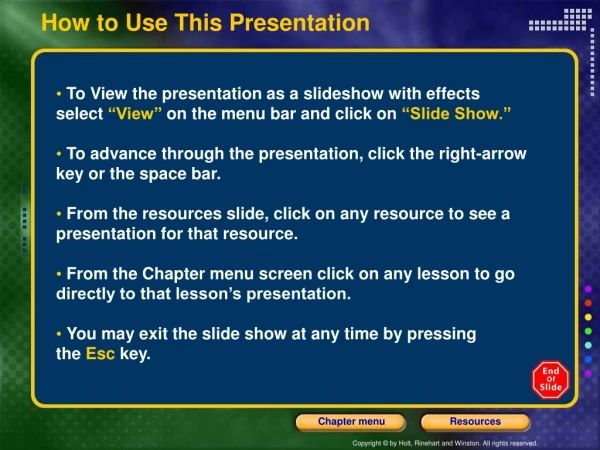 How to Use This Presentation